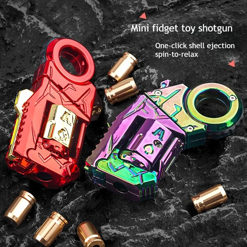 Alloy Mini Toy Gun with One-Button Shell Ejection Spinner Multiple Fun Modes Stress Relief Fidget Toy Cool Gift for Boys Teens