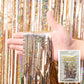 Metallic Tinsel Foil Fringe Curtains Photo Backdrop Glitter Streamers Foil Fringe Backdrop Curtain for Xmas Wedding Background