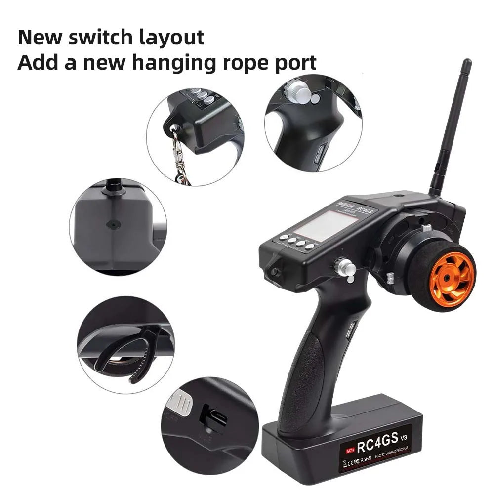 RadioLink RC4GS V3 2.4G 4CH 5CH 7CH 400M Distance Remote Controller Transmitter  R6Fg Gyro Inside Receiver for RC Car Boat