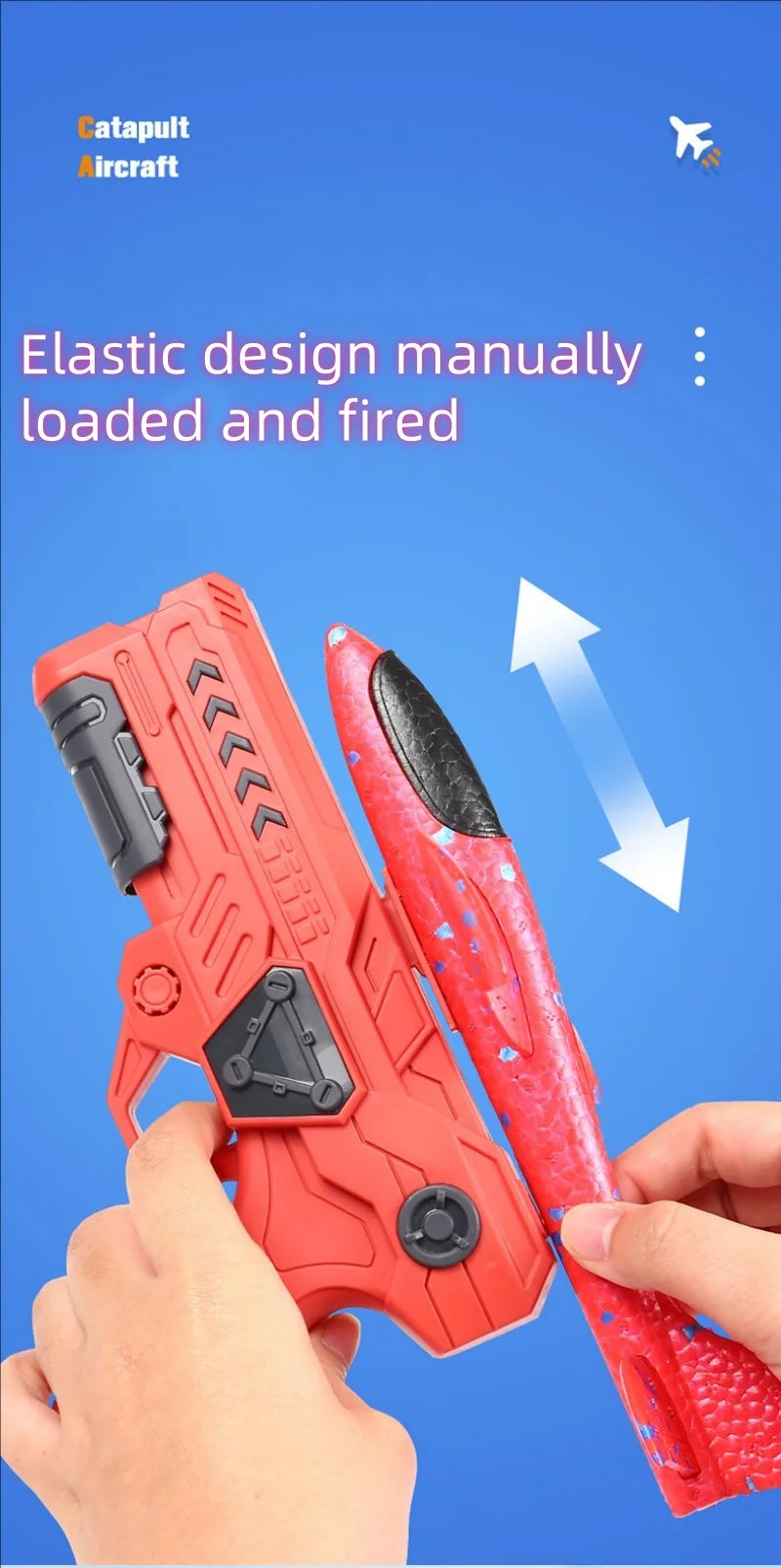 Glowing & Non-Glow Foam Catapult Plane,  Outdoor Shooting Toy Gun, Rotating Boomerang Flying Aircraft Model