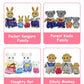 Rabbit Doll 1/12 Micro Dollhouse Reindeer Sheep Elephant Squirrel Family Kitchen Toy Miniature Furniture Set Girl Toy Gift