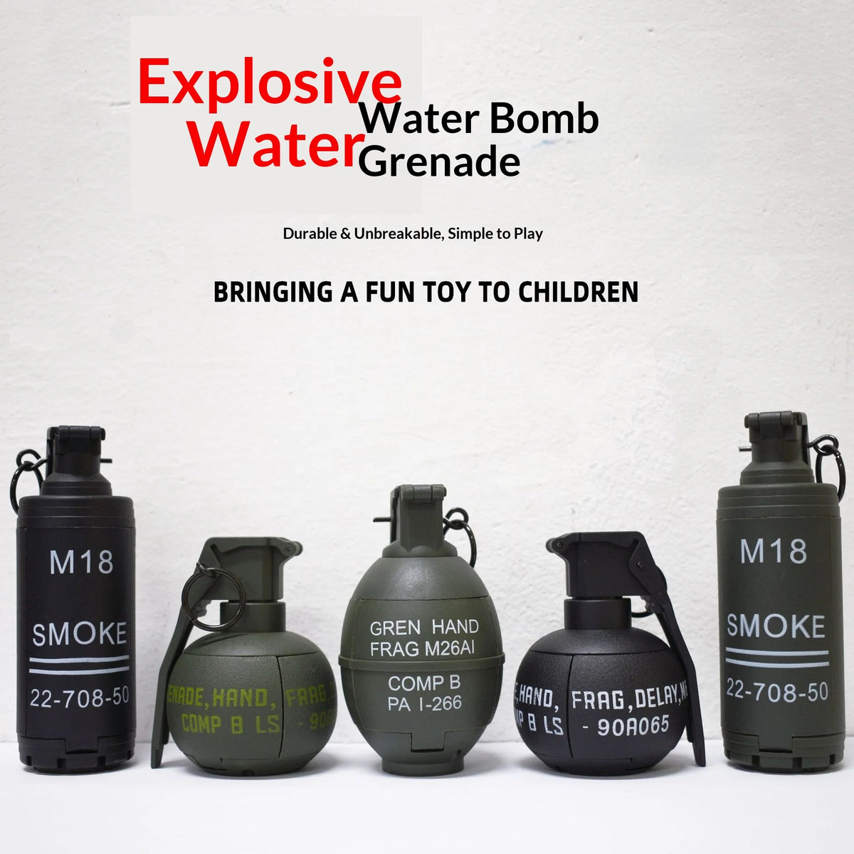 Toy hand grenade, explodable simulated grenade, prank military model, boys' series, birthday gift