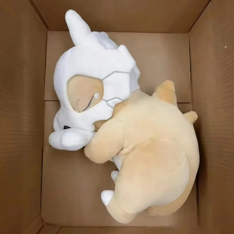 32cm Cute Cartoon Sleeping Cubone Dinosaur Plush Toy Doll Soft Comfort Pillow Seat Cushion Room Decorative Companion Doll Gifts