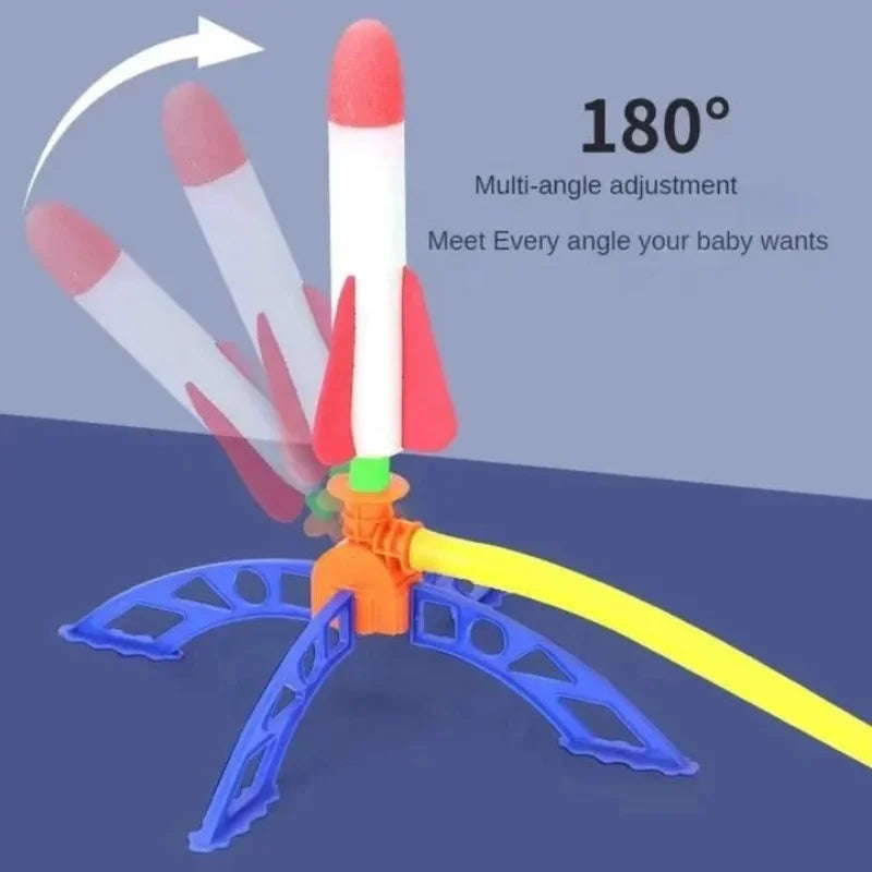 Outdoor Rocket Foot Pump, Outdoor Inflatable Flying Rocket Suit, Jumping Air-Powered Rocket Launcher, Gift