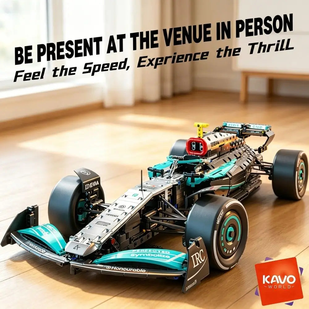 KAVOWORLD 1764PCS 1:8 Scale Supper Speed Race Car Building Blocks Large City Sport Vehicle Toy with Front Wheel Linkage Steering Simulated Cockpit STEM DIY Vehicle Model for Desktop Decor Anniversary Black Friday Gift Brick H