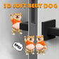 3D Shiba Inu Dog Belly Sticker, Cute Puppy in Orange Outfit with Soft Pink Background, Silicone Self-Adhesive Decal 1PCS