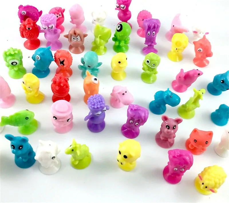 30pcs Pop Little Suckers Assembled Sucker Suction Cup Mini Monster Sucker Capsule Model Building Block Toys Cartoon Animal