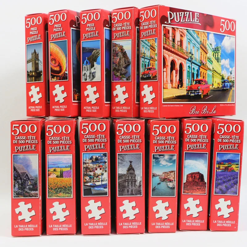 500 Pieces Jigsaw Puzzle Various Landscape Patterns Jigsaw Puzzle Educational Toy for Kids Children's Games Christmas Gift
