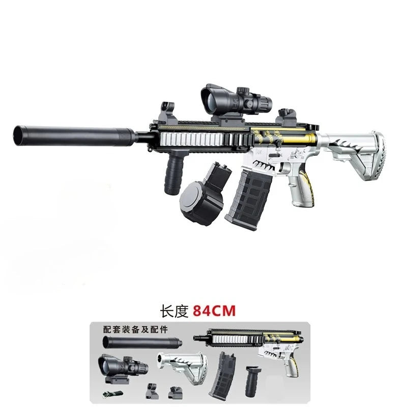 M416 Classic Manual Pull-Up Mode with Elastic Gel That Can Launch Gel Ball Toy Gun Boy Outdoor Toy Holiday Gift Christmas