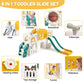 8 In 1 Toddler Slide Indoor Playground, Indoor Slide Toddler Playset For Toddlers 1-3, Kids Outdoor Playground With Slide
