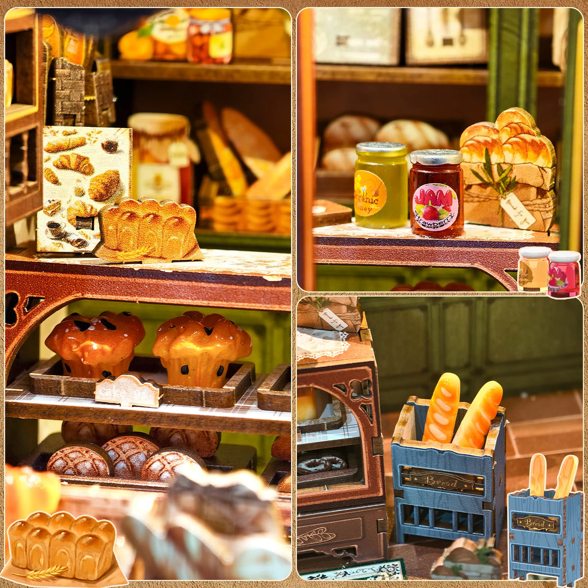Original CUTEBEE 216pcs Mrs.Hunt Bakery Book Nook Kit DIY Miniature House Bakery Dessert Shop Dollhouse Booknook for Adults Tiny House Bookshelf Decor 3D Wooden Puzzle DIY Craft Gifts for Family Friends book nook para montar