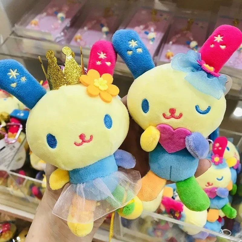 NEW 10CM usahana Crown Heart Plush Toy Pendant cute Sanrio Blink usa ha na Tricolor Bunny Fuzzy Animal Rabbit Girly Plush Doll