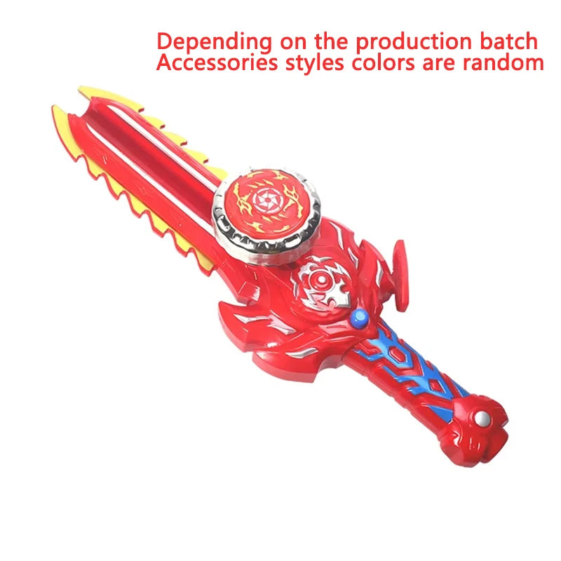 Creative Hand Cranked Gyro Sword Launcher Led Spinning Top Color Luminous Spinning Toys For Boys Girls Children Birthday Gift