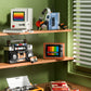 DIY Retro Electrical Appliances Furniture TV Computer Tape Walkman Play Game Consoles Radio Building Blocks Model Brick Set Toys