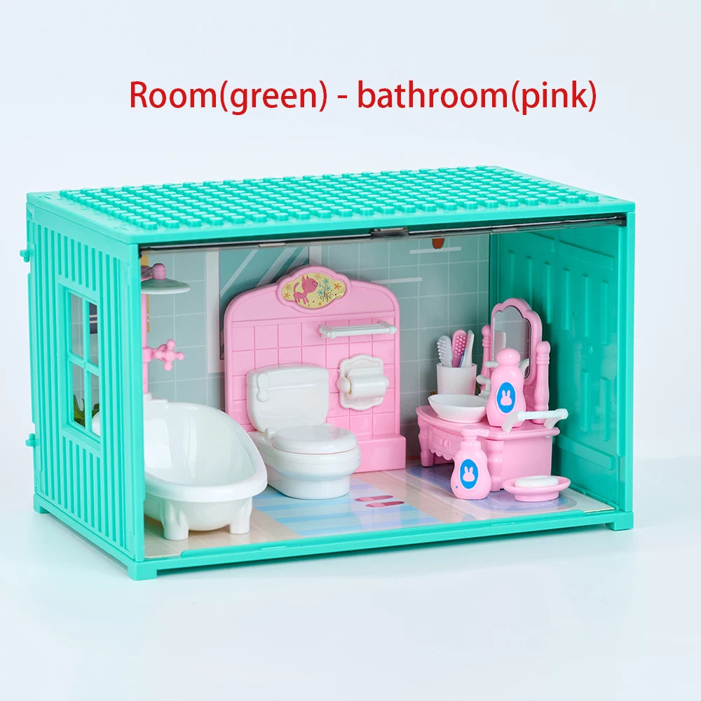 Simulation kitchen Toys 1 12 Scale Dollhouse Furniture Container Miniature Bathroom Bedroom Living Room Scene Decoration