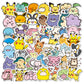 50/100pcs Cute Anime Pokemon Stickers for Kids Toys Waterproof Graffiti Laptop Motorcycle Stationery Kawaii Decoration Sticker