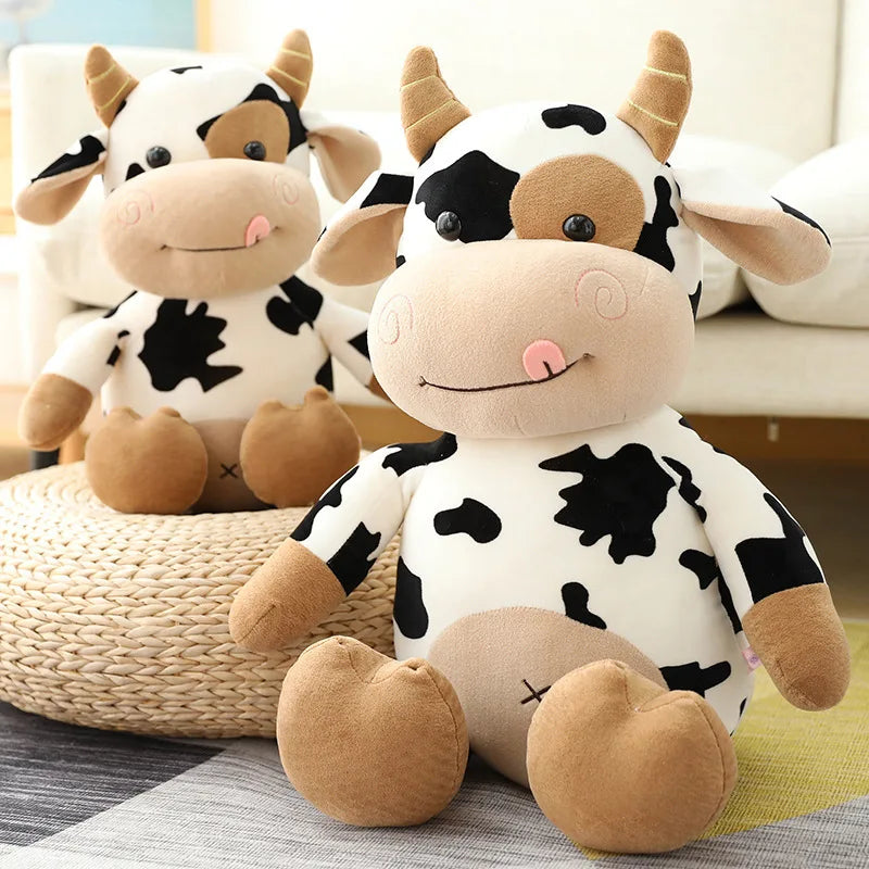 Kids Cartoon Milk Cow Kawaii Plush Doll Cute Simulation Cattle Animals Plush Toys Soft Stuffed Cow Pillow Children Toys Gifts