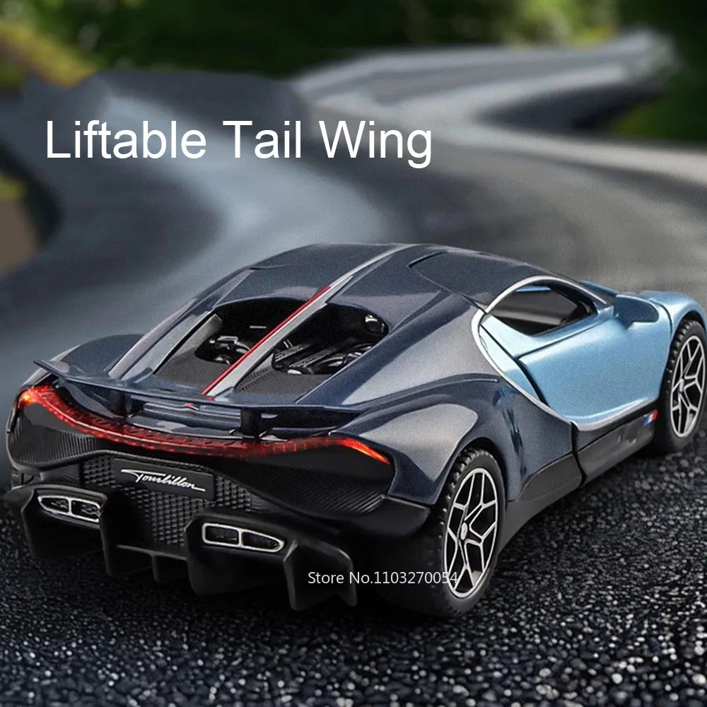 1:32 Tourbillon DIVO Alloy Model Toys Diecast Car Sound Light Pull Back Doors Opened Miniature Vehices for Kids Birthday Present