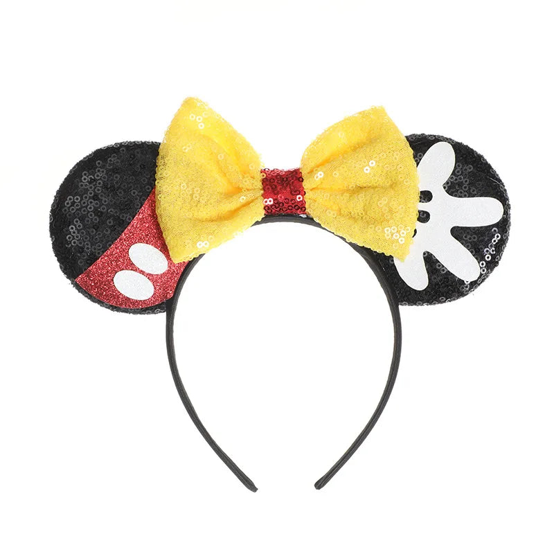 Mouse Ears Headhand for Girls Adults Cute Cartoon Party Cosplay Hair Accessories Sequin Bows Hairband Toys