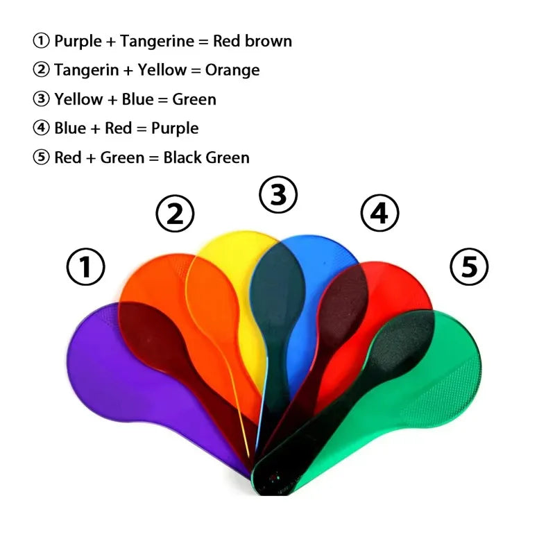 Montessori Translucent Color Sheets Kids Sensory Toys Early Learning Color Mixing & Recognition Puzzle Preschool STEM Aids