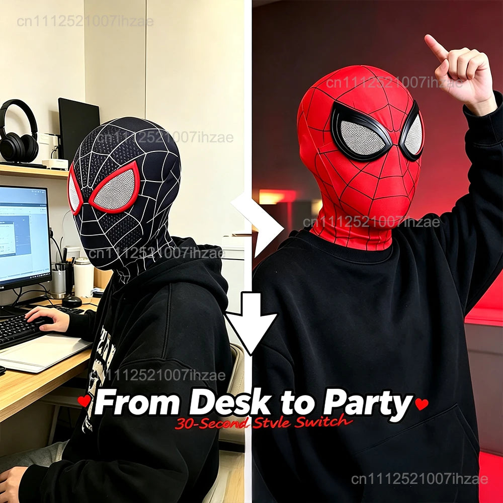 1/2PCS Spiderman Breathable Masks High Elastic Hat Funny Spider Lens Adult Children Cosplay Party Halloween Costume Accessories