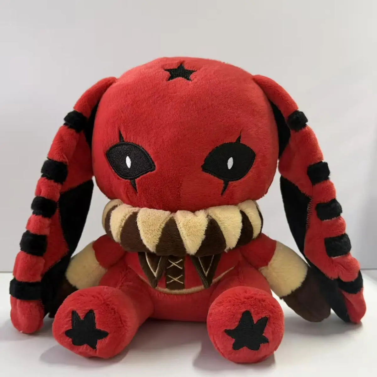 The Freak Circus Pierrot Rabbit Plush Toy Star Print Striped Long Ear Soft Stuffed Animal Home Decoration For Adult Collectors