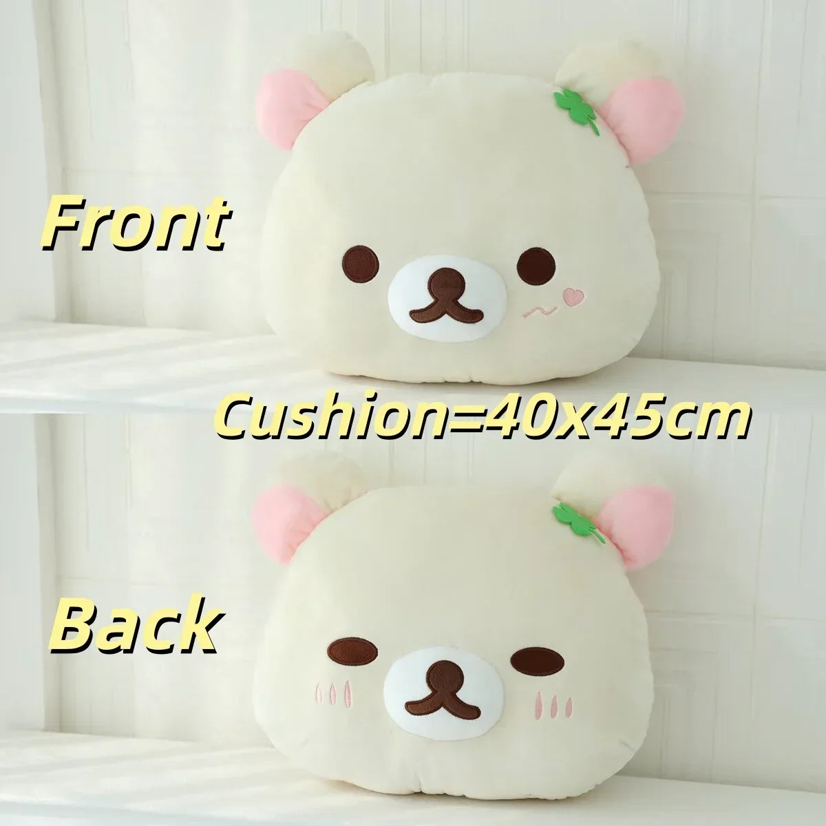 Kawaii Rilakkuma Car Seat Belt Cover Soft Plush Bear Seat Belt Shoulder Pad Japanese Style Cute Car Accessory for Girls Women