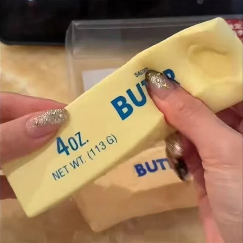Butter Stick Soft Slow Rise Toy Stress Relief Slow Rebound Fidget Cheese Stick Kids Squeeze Elastic Prank Toy Birthday Gift