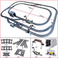 City Train Station Platform Traffic Light Cave Flyover Tracks Straight Curved Rails Building Block Bricks Technican Creative Toy