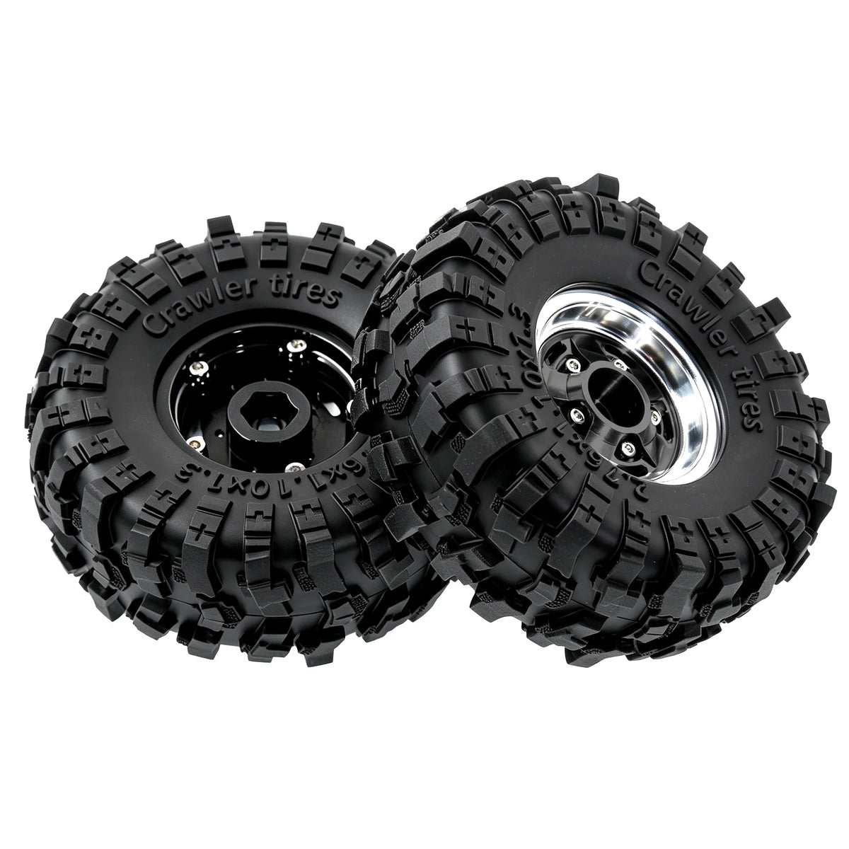 RED SPIDER 4Pcs 1.3 Inch 70mm RC Crawler Rubber Tires Metal Beadlock Wheel Rims Off‑Road Tyre Set for 1/18 1/24 RC Crawler Axial SCX24 FMS FCX24 RC Car Upgrade Spare Parts