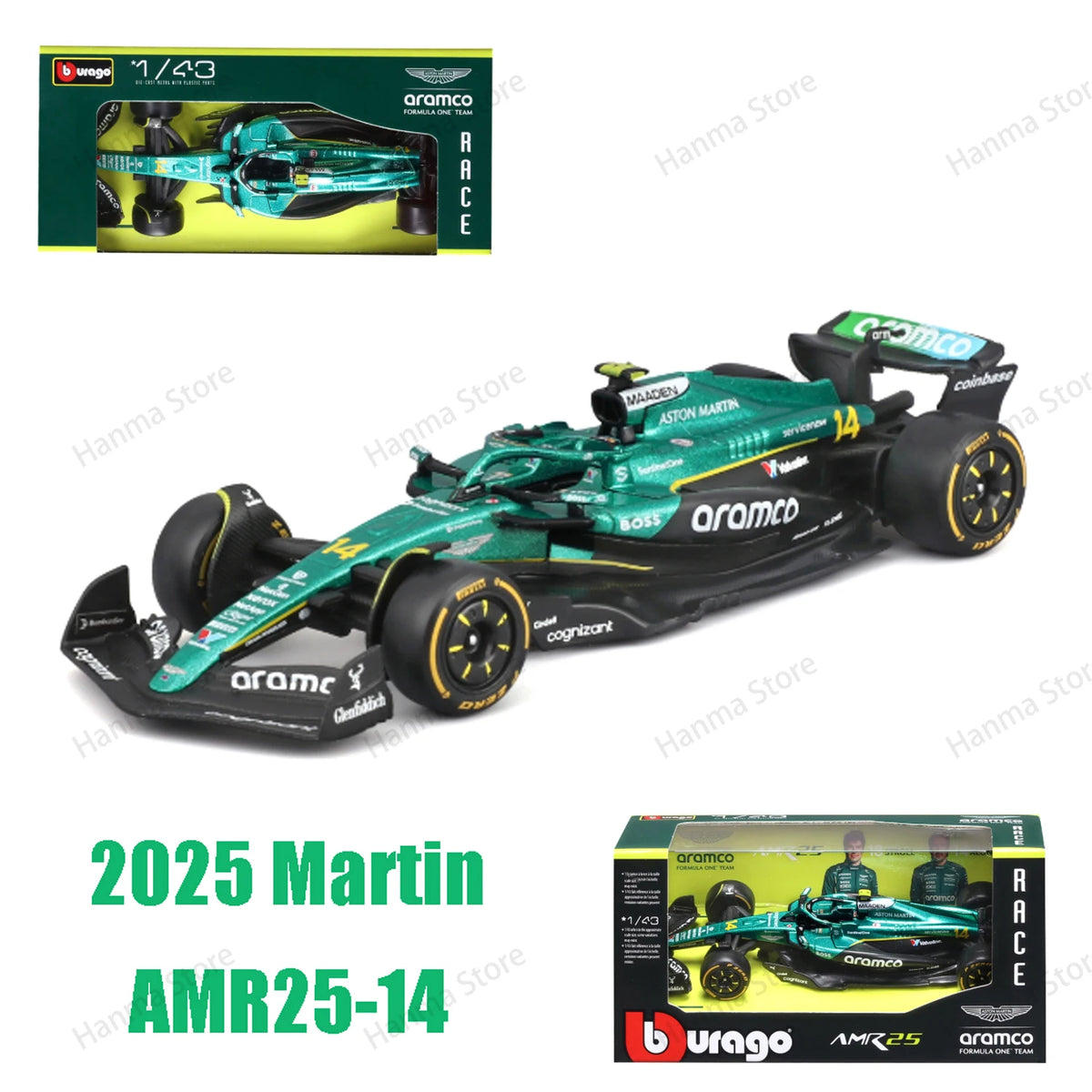 Bburago Aston Martin AMR25 1:43 BWT Alpine 2025 A525 #10 #43 F1 Racing Formula One Car Static Simulation Diecast Alloy Model Car