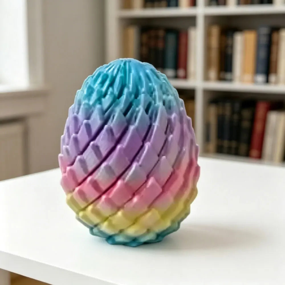 3D Printed Dragon Egg Stress Relief Model, Deformable Twist Egg, Creative Fidget Toy Desk Ornament