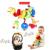 Colorful Label Bed for Infant 0-12 Months, Hanging Baby Comfort Toys Around the Bed, Safety Seat Comfort Toys with BB Squeaker
