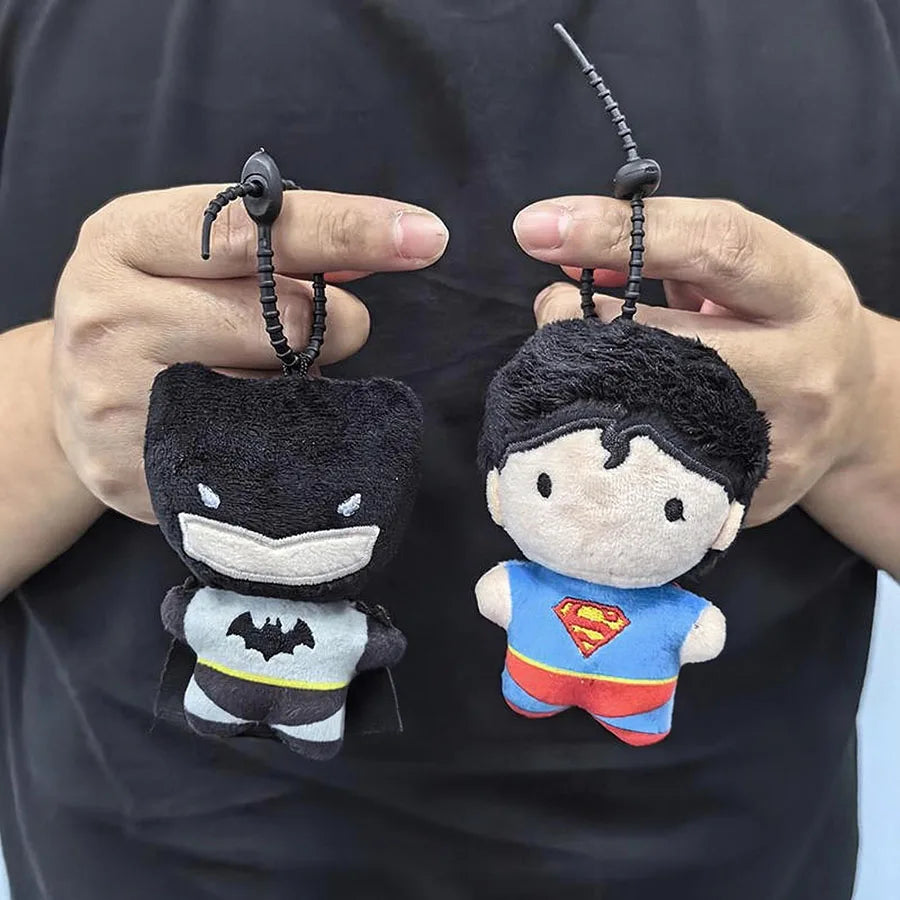 9cm Batman Superman Plush Keychain DC Justice League 9cm Harley Quinn Joker Cute Cartoon Movie Dolls Creative Christmas Gifts