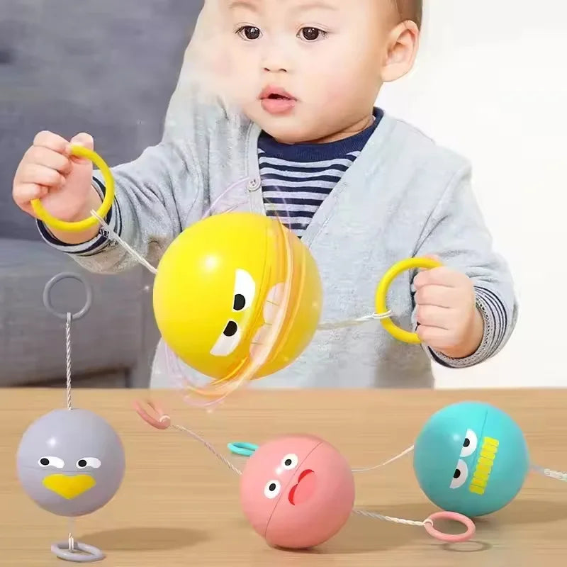 2pcs Luminous Whistle Ball Children's Rotating Flash Flywheel Puzzle Pulling Rope Childhood Creative Stress Relief work out Toy