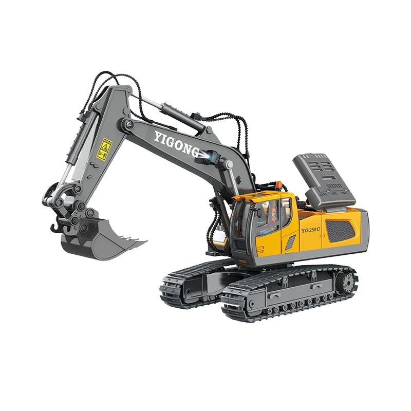 ZWN 2.4G Remote Control Excavator Dump Truck RC Model Car Toy Professional Alloy Plastic Simulation Construction Vehicle for Kid