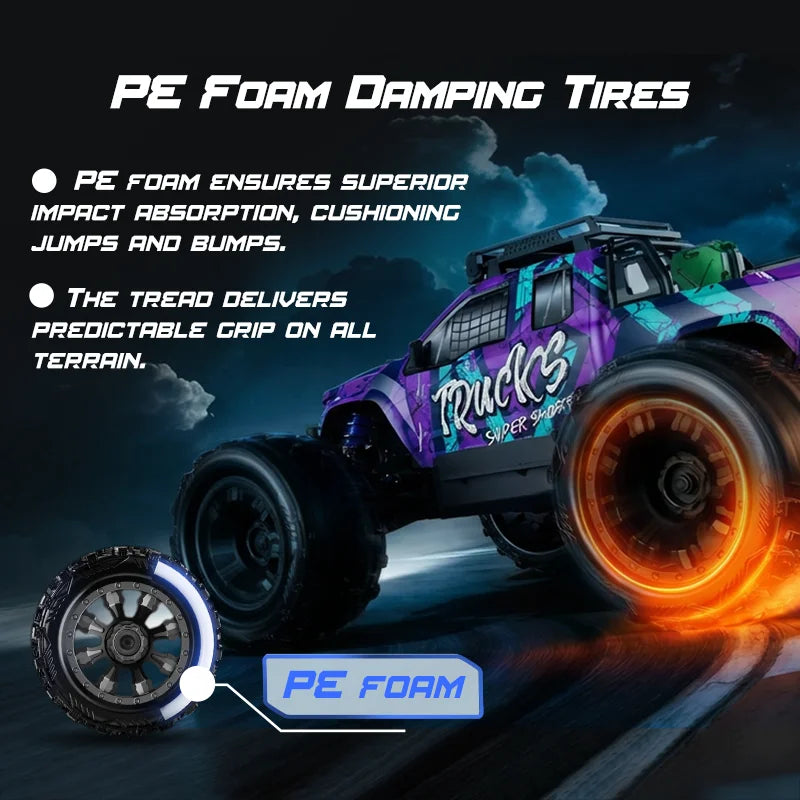 JIUSI PT14R 1/14 RC Car 80km/h High Speed Off-road RC Truck Brushless 2.4G Remote Control 4WD 3S 35C 2200mAh
