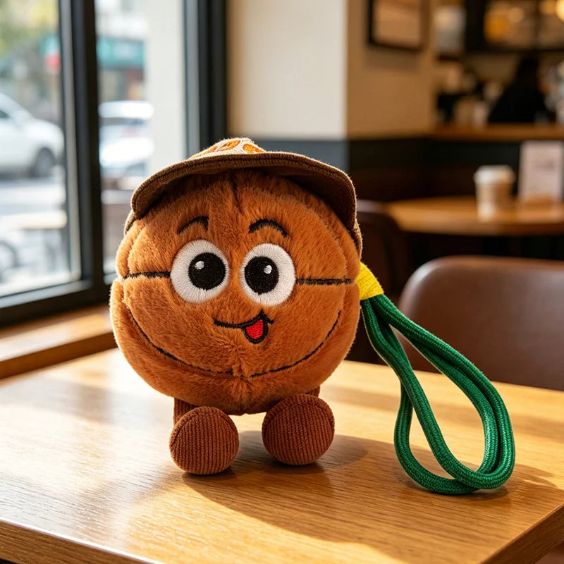 10cm Basketball Football Pendant Cowboy Style Sports Ball Stuffed Plush Dolls Keychain Backpack Hangings Gifts For Ball Fans