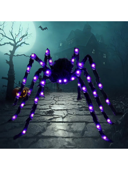 5 ft Light Up Giant Spider Halloween Decorations Scary Spider Halloween Outdoor Party Decorations Props Halloween Yard