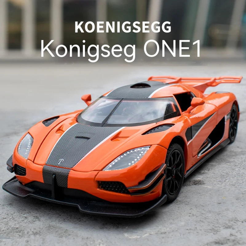 1: 24 K Ö Niger One Collectible Ornament with Sound, Light, and Feedback Function , Alloy sports car toy gift for boys