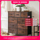 JHK Dresser For Bedroom With 9 Fabric Storage Drawer Wardrobe Tall Chest Organizer Closet Adult Kids Clothes Cabinet Furniture