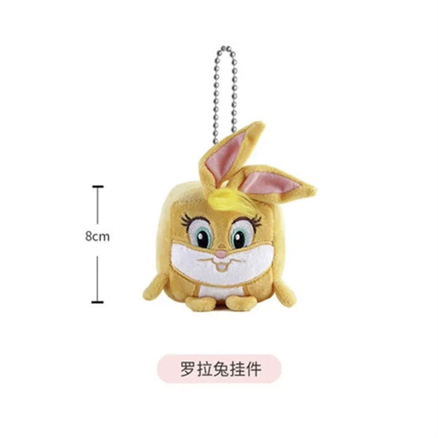 Looney Tunes Bugs Bunny 7cm Plush Keychains Pendant Tweety Bird Lola Bunny KeyRing Anime Movie Doll Key Chain Toys Gift
