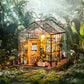 Rolife Wooden 3D Puzzle Cathy's Greenhouse DIY Miniature House Kit Mini Dollhouse Model Building Kit with LED Light for Home Decor Holiday Gift for Adults Teens