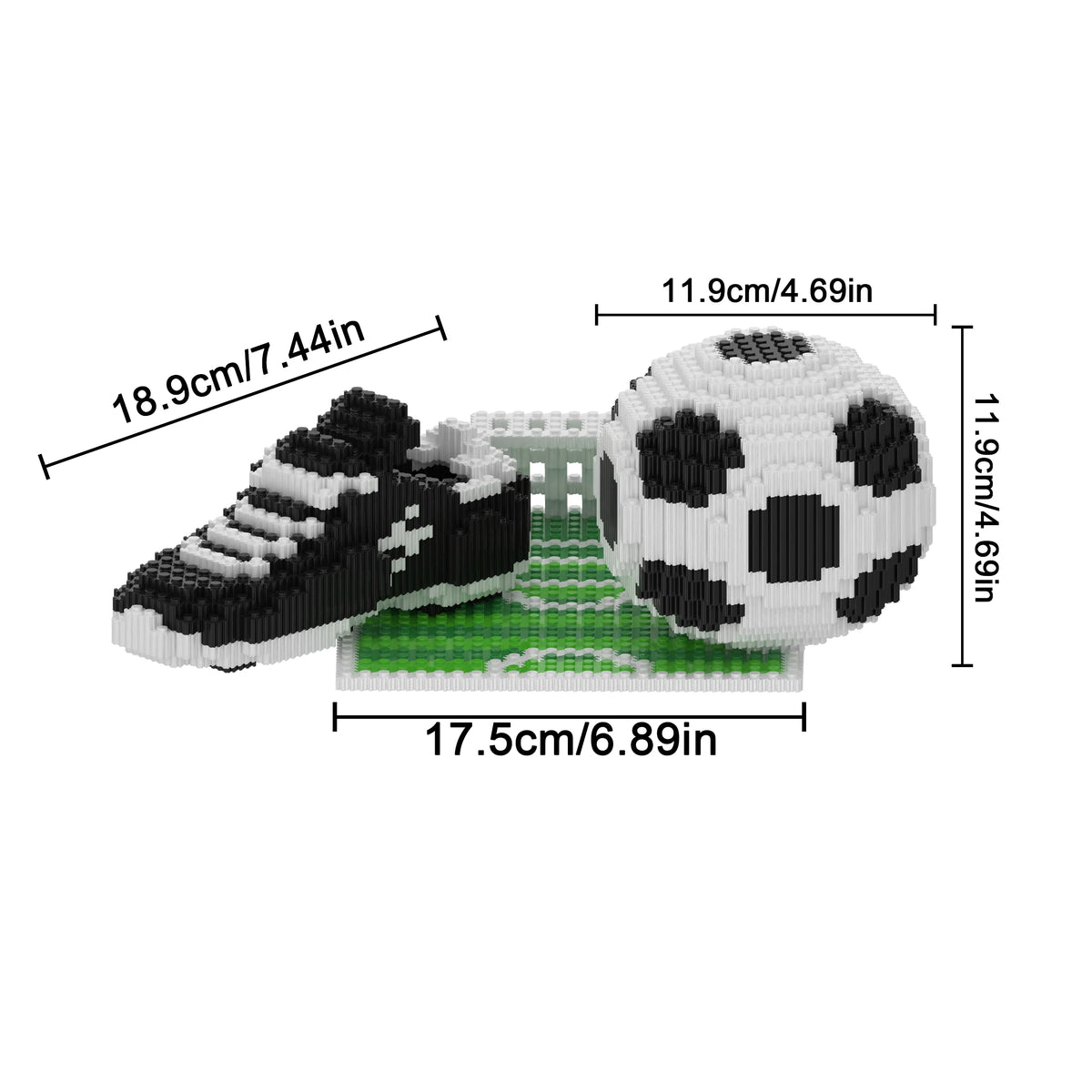 Football Building Blocks Set Sports Theme Educational Assembly Toys Creative Home Office Decor Perfect Gift for Sports Fans Boys