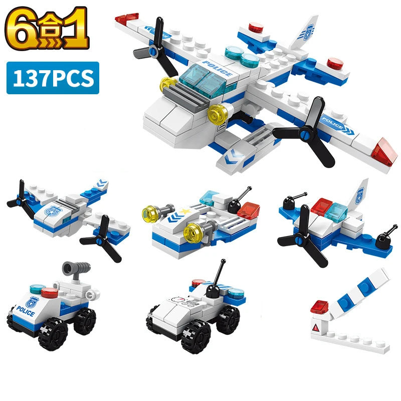 NEW Engineering Cement Mixer Engine Mini Loader Truck Special Police Car Classic Model Building Blocks Sets Bricks Toy City