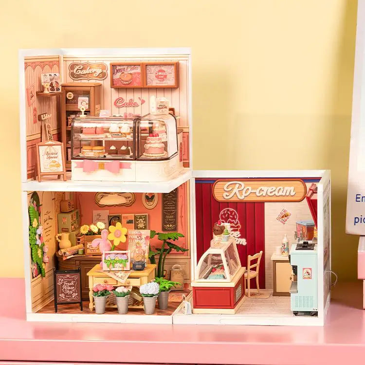 Robotime Rolife Super Creator Series Dollhouse Building Blocks Home Decor Creative Christmas Gift Tasty Cake Shop for Women