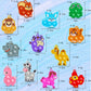 12Pcs Mini Colorful Animal Camel Frog Sheep Pop Fidget Toys Push Bubble Sensory Stress Relief Toy
