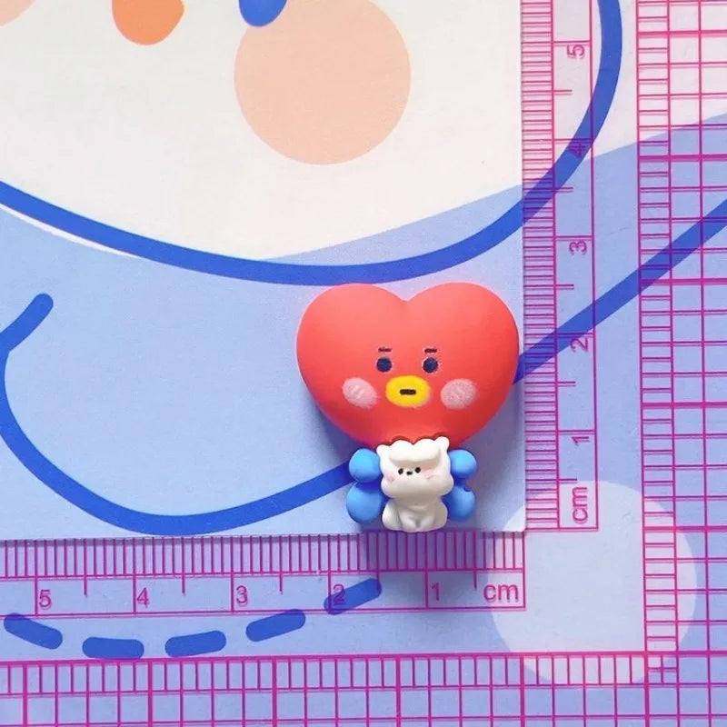 BT21 Cartoon Cute Shoe Buckle Koya RJ Shooky Mang Chimmy Cooky, 3D Stereo Shoe Flower Decor, Detachable DIY Shoe Decoration