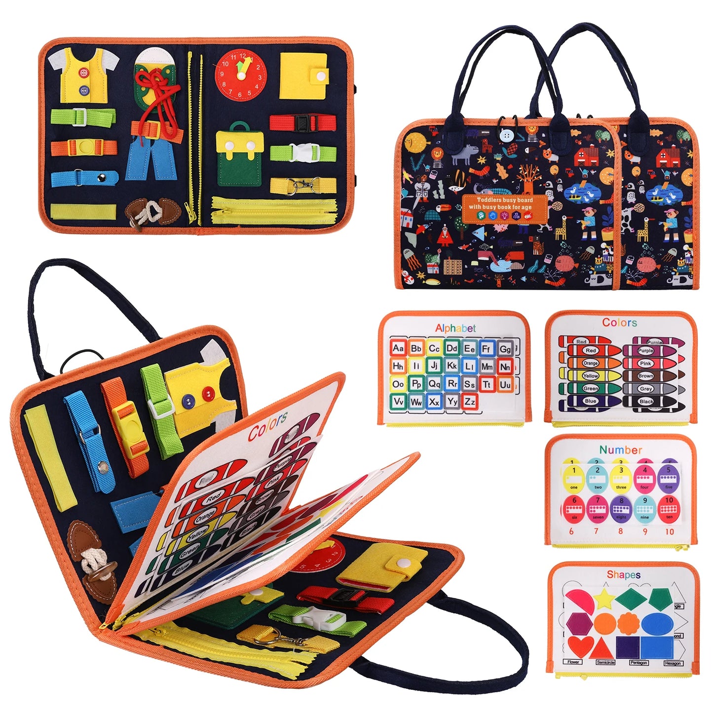 Busy Board Montessori Toys for Toddler Boy Birthday Gifts, Busy Book Sensory Toys for Toddlers Learning Educational