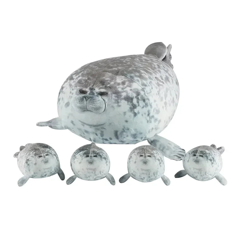 Mother & Baby Seal Plush Toy Set – Soft Zipper Seal Doll Gift